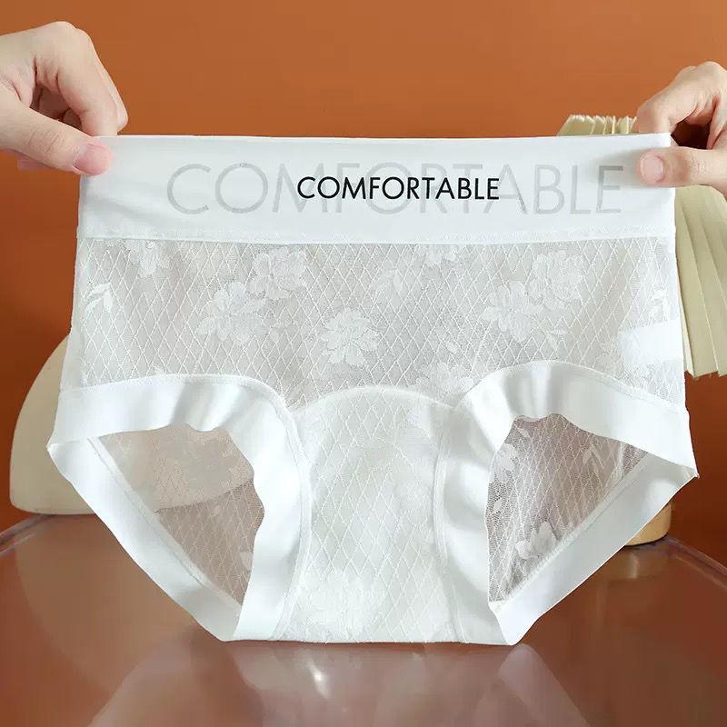 2025 Kant Hoge Taille Dames Sexy Antibacterieel Zijde Kruisje Driehoek Slipje