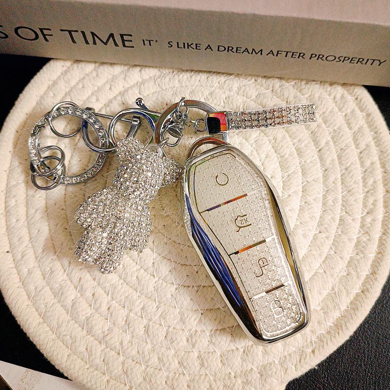 White Diamond TPU for BYD Atto 3 Han EV Dolphin Song PRO Max Tang DM Yuan Dolphin E2 Qin PLUS Car Key Case Cover Fob Accessories