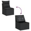VidaXL Salon de Jardin avec Coussins 9 pcs, Canapés de Terrasse, Ensemble de Meubles de Patio, Mobilier d'Extérieur, Noir 3256412