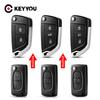 KEYYOU For Peugeot 207 307 308 407 607 807 For Citroen C2 C3 C4 C5 C6 Berlingo Picasso 2/3B Filp Modified Remote Car Key Shell