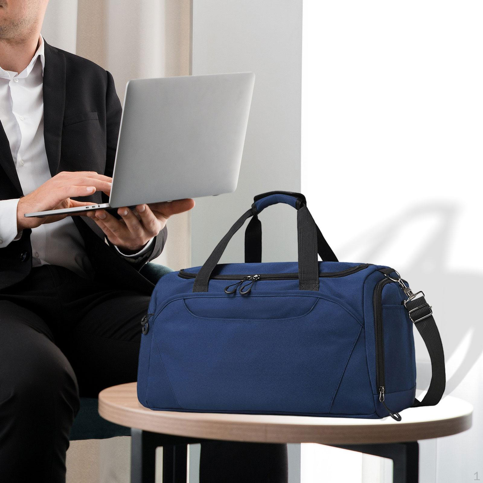 

Gym Bag Crossbody Fitness Storage Handbag Dry Wet Separation Weekender Overnight Bags for синий