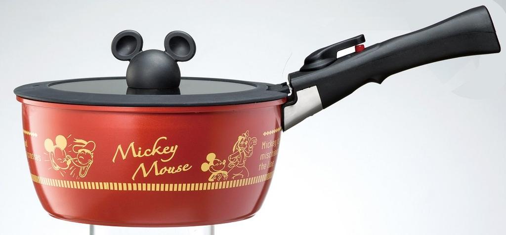 Skater Removable Handle Pot 20cm Frying Pan 20cm Glass Lid 20cm Handle 4 Piece Set Mickey Disney ANFP2