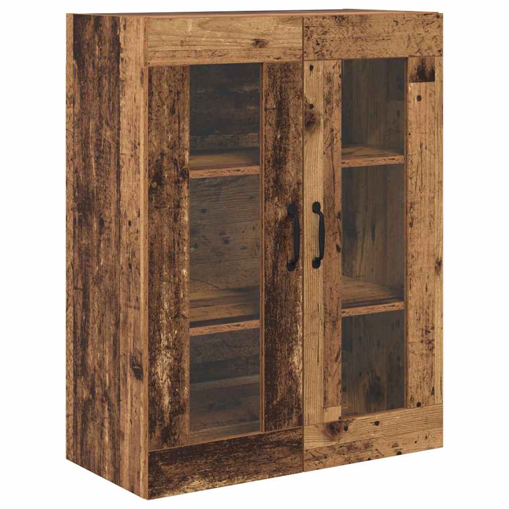 Wall Mounted Highboard Reclaimed Wood Look 69.5 x 34 x 180 cm Particleboard