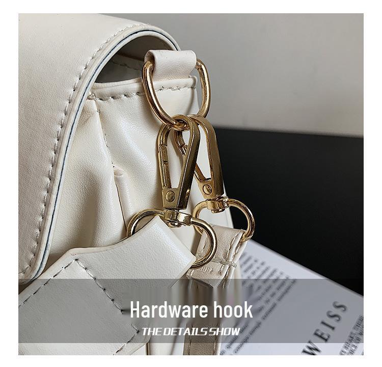 Women's Solid Bowknot Pleated Crossbody Bag - New 2023 Retro Fashion with Twist Strap