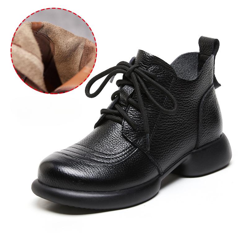 Damen Casual Schnürstiefeletten Slip-on Bequeme Casual Schneestiefel Plateau Blockabsatz Kurze Booties für Damen High Top Arbeits-Businessschuhe