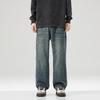 American Washing Water Retro Tooling Jeans Autumn and Winter Trendy Brand Loose and Old Denim Trousers Straight Wide-leg Men's Trousers