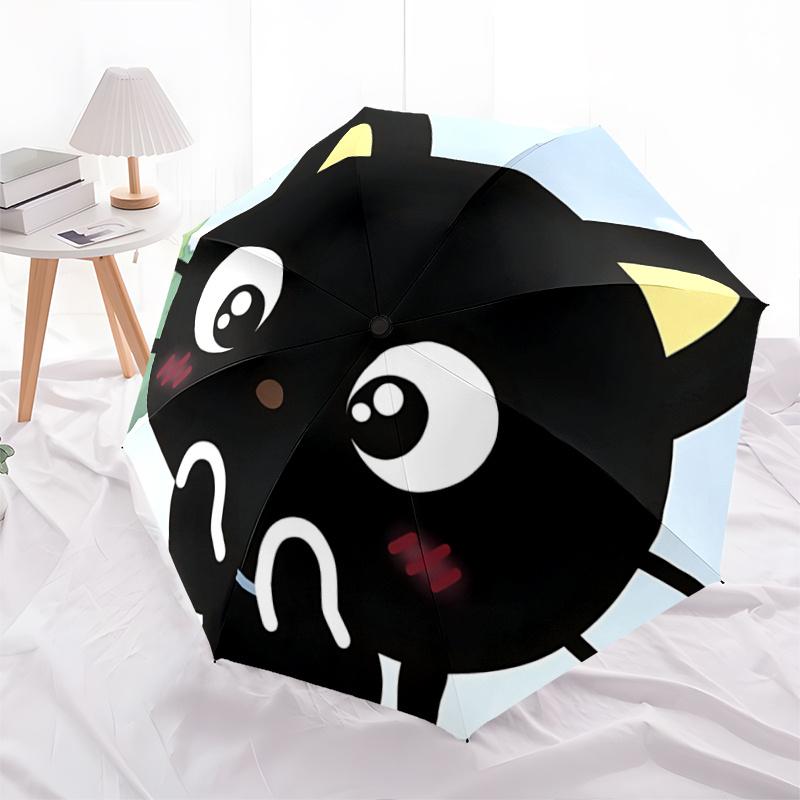 

1pc Automatic Opening/Closing Umbrella with Cute Cat Print - Portable Folding Design, 8-Rib Iron Frame, Outdoor, Ideal Gift for Fans, Travelers, Daily