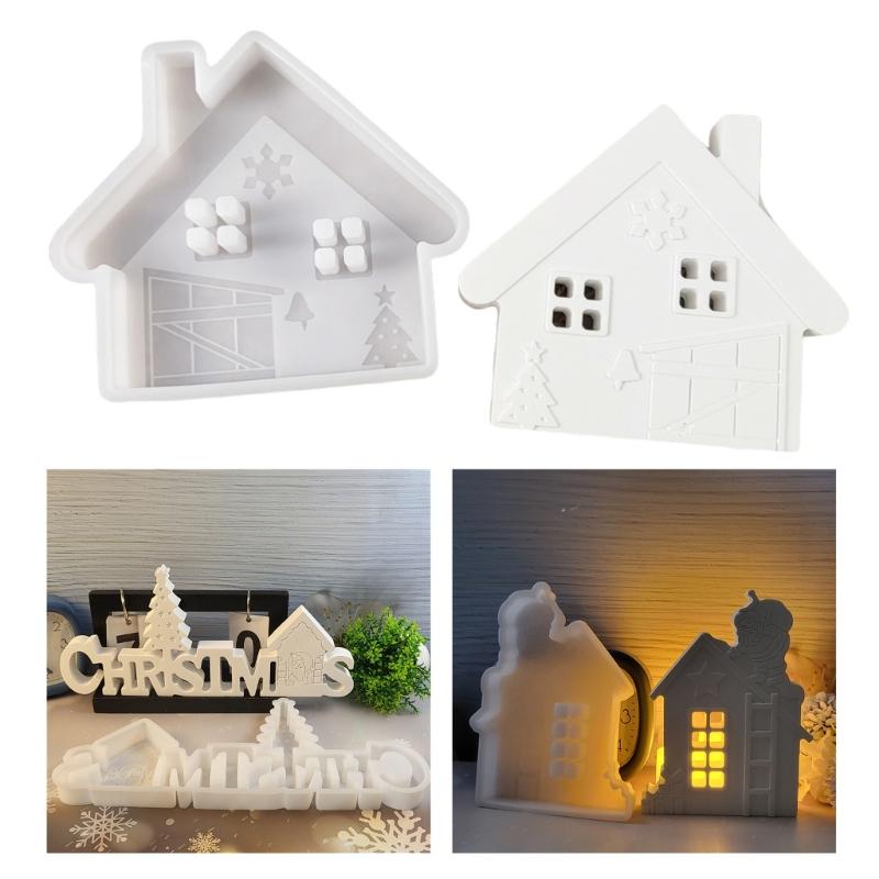 Christmas House Resin Silicone Molds Silicones Concrete Cement Moulds Christmas House Silicone Molds for Epoxy Resin