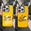Custodia Telefono T-Tour De France 2025 Per iPhone 16,15,14,13,12,11,Pro,Max,Plus,Mini,XS,SE Anti Caduta Nero Opaco Bumper Rigido