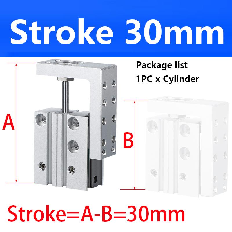 MXH6 MXH10 MXH16 MXH20 Rail Cylinder  Precision Pneumatic Air Linear Side Rail Guide Rod Cylinder