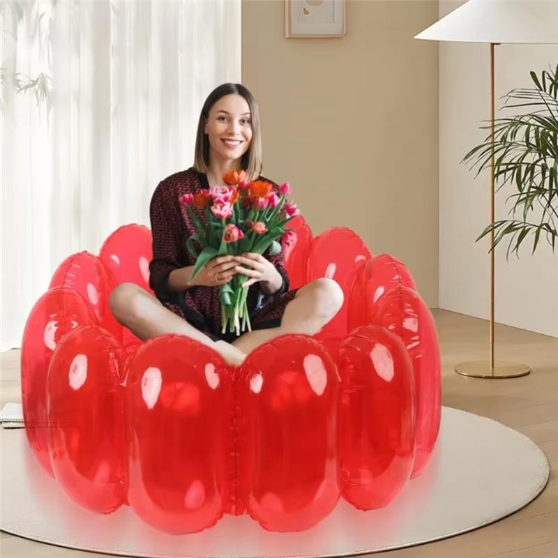 Nafukovací židle HHO-Jelly, Nábytek, Kolekce Jelly, Přenosná nafukovací pohovka, Nafukovací sedací souprava pro domácnost, zahradu, terasu