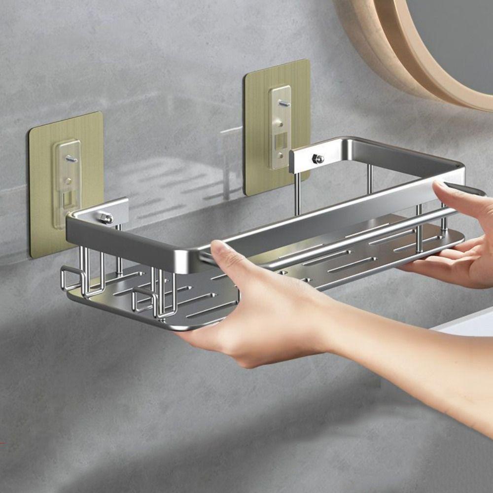 Cu cârlig fix Organizator de duș Montat pe perete Raft de duș Raft de depozitare multifuncțional Baie