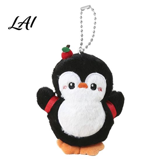 Plush Bag Charm Penguin Toy with Squeaker Cartoon Keychain Fluffy Ornament Pendant Stuffed Animal Doll for Backpack Schoolbag Pendant