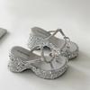 Summer Platform Thick Bottom Women Slippers Elegant Crystal Narrow Band Shoes Ladies Concise Wedges Heel Slides