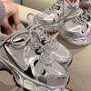 2024 léto nové stříbrné růžové dad shoes dámské prodyšné ležérní běžecké boty všestranné lehké platformové tenisky