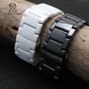 Für Armani AR1507/AR1509/AR1499/AR1895 Helle Oberfläche Zubehör schwarzes weißes Keramik-Armband matt Schnellverschluss-Armband 22mm