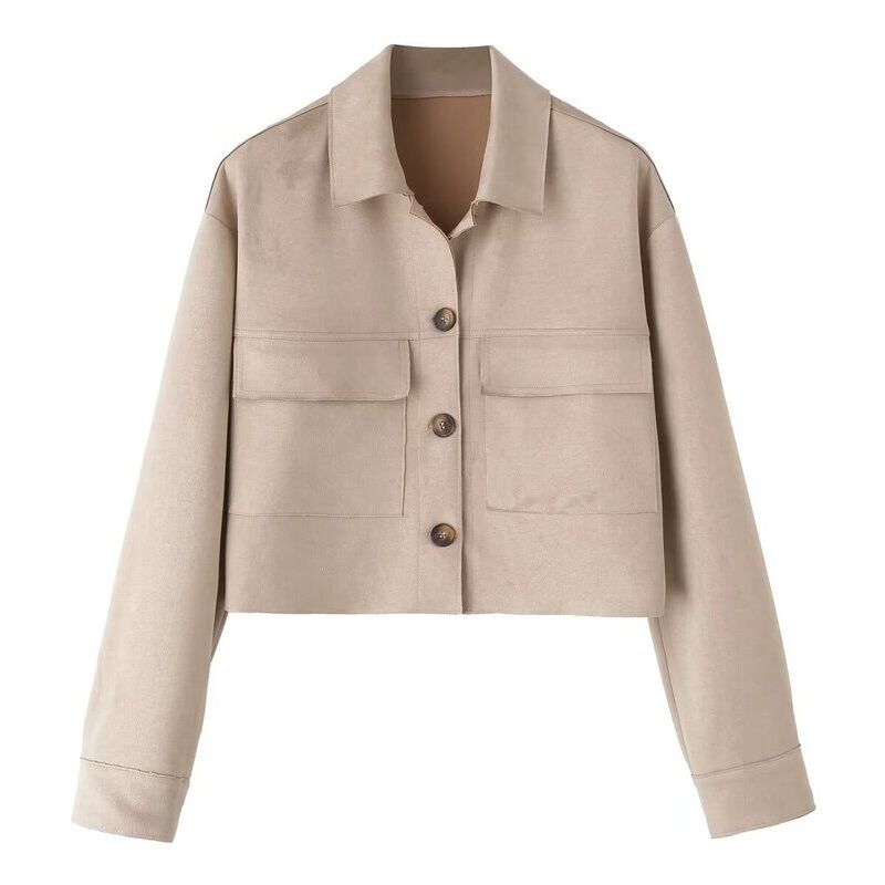 Fashion Style 2024 Spring New Arrival Women's Suede Texture Effect Short Jacket 4968225 706