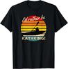 Vintage I'd Rather Be Kayaking Retro Striped Sunset Kayaker Gift Unisex T-Shirt