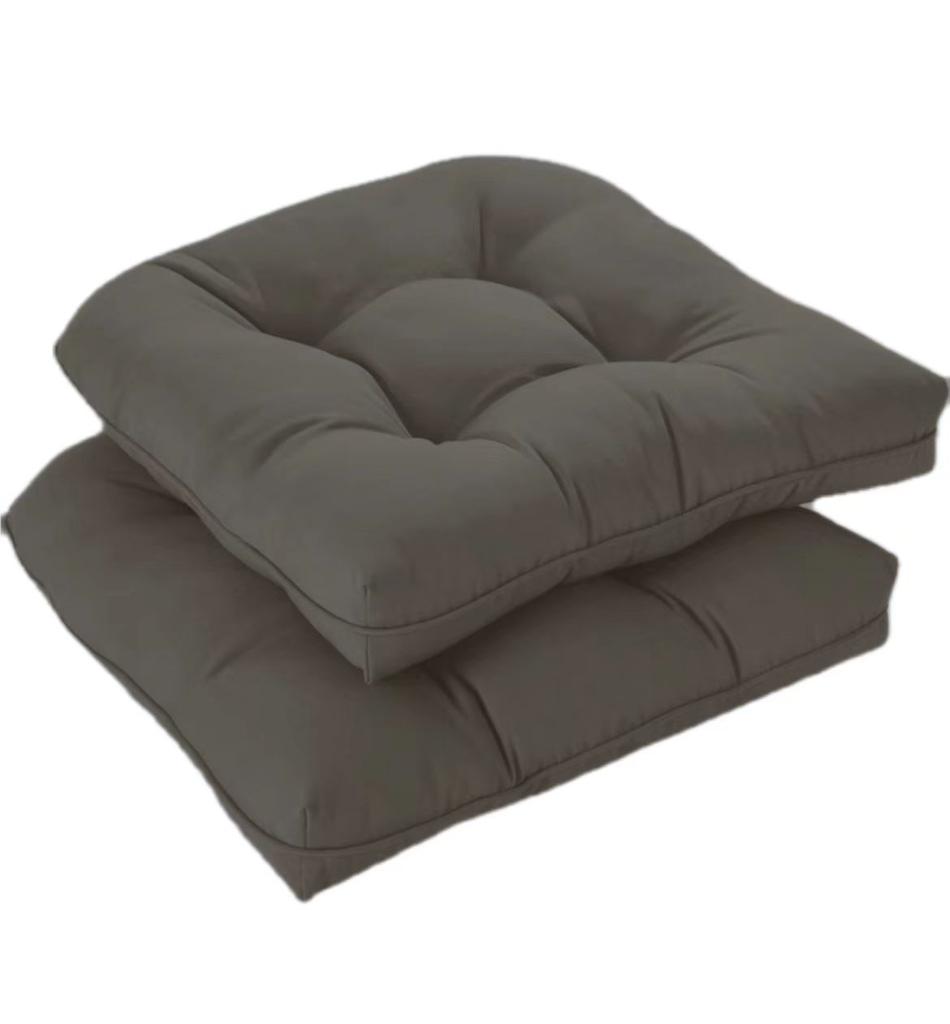 2Pcs/Set Low Back Wicker Chair Cushion Thicken Outdoor Furniture Garden Dining Patio Chair Cushion Seat Pad Backrest Cushion