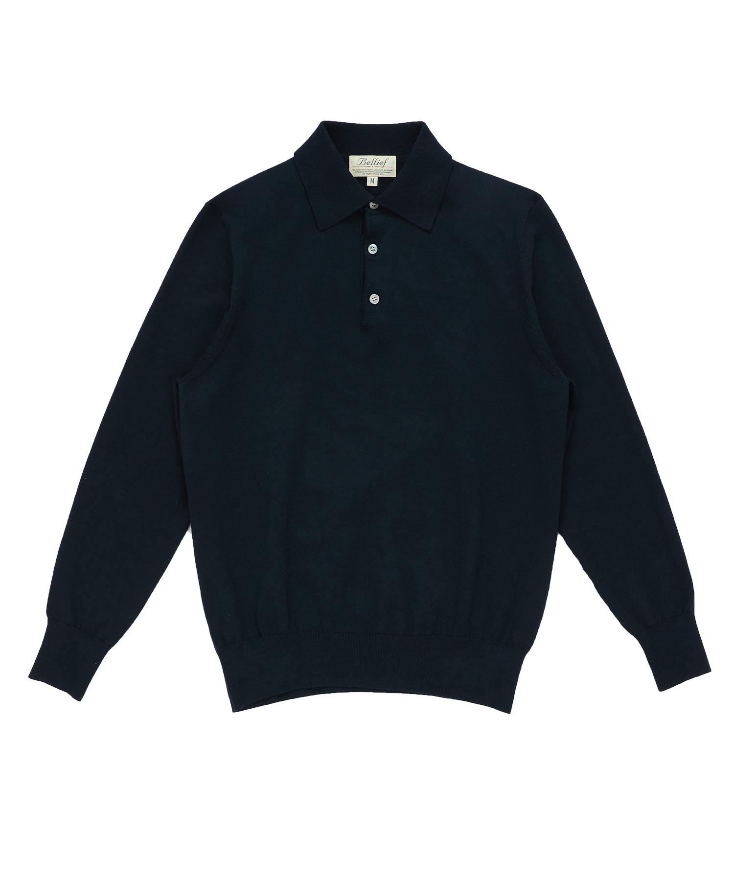 Belief Essential Cotton Comfort Polo Knit (Navy) M
