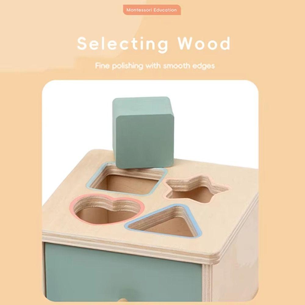 Color Cognition Montessori Wooden Toy Shape Matching Early Education Box  Birthday Gift
