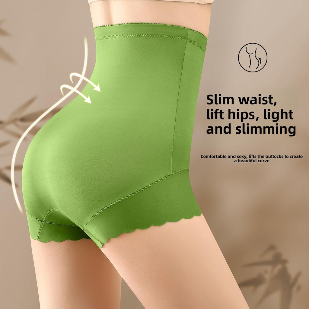 Women's National Style Relief Jacquard Lace Breathable Non Scar Shape Shaped High Waist Belly Lift Hip Flat Angle Underwear