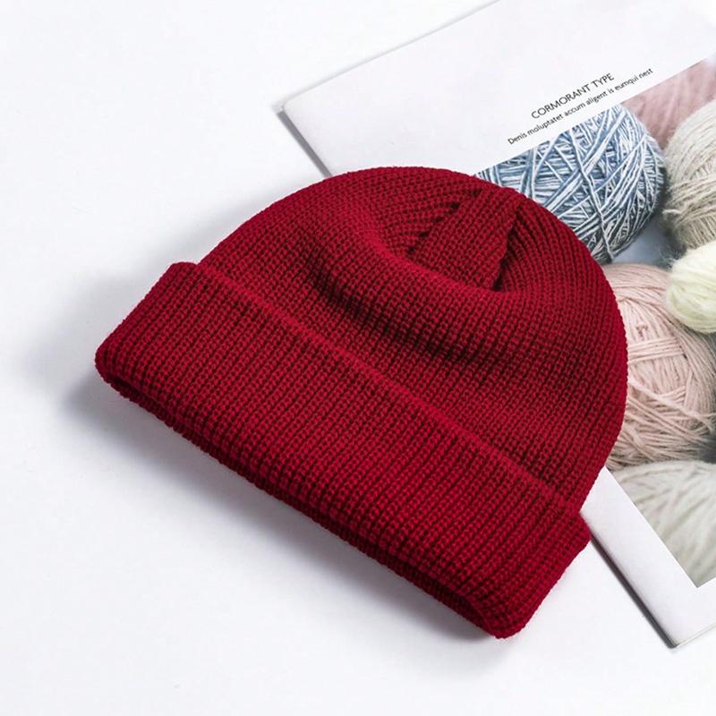1pc Unisex Solid Knitted Hats,Warm Cozy Knitted Cuffed Beanies,Suitable for Daily Wear Going for A Walk or Cycling Outside