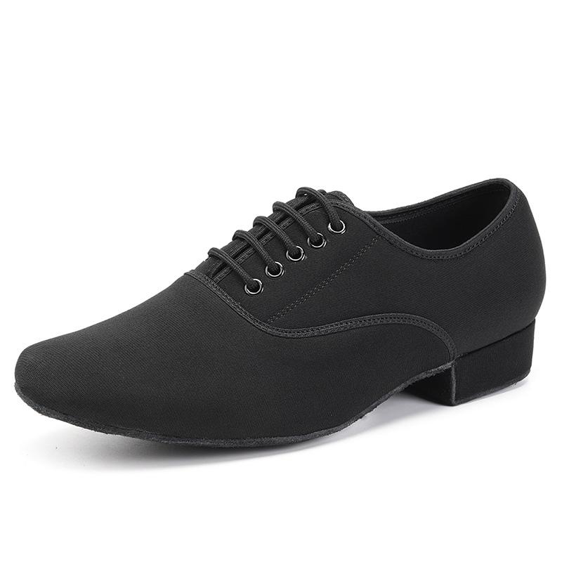 

Черные современные туфли, мужские стандартные туфли для бальных танцев, тканевые туфли для соревнований по латинским танцам, каблук 2,5 см ZB-Suede-38 чёрный