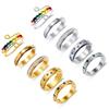 Women's Stainless Steel Diamond-Inlaid Decompression Ring Set - Versatile & Stylish Multiple Styles