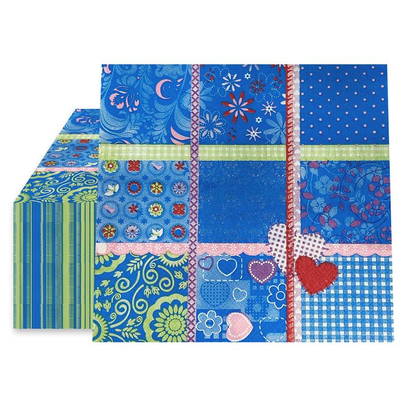 

20Pcs/Pack 33x33cm Colorful 9 Plaid Flower Disposable Paper Wedding Party Decorative Table Dinner Napkin 20pcs