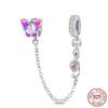 Breloque Chaîne de Sécurité Étoiles et Lune Trèfle à Quatre Feuilles en Cuivre pour Bracelet Authentique DoItYourself Bijoux Cadeaux