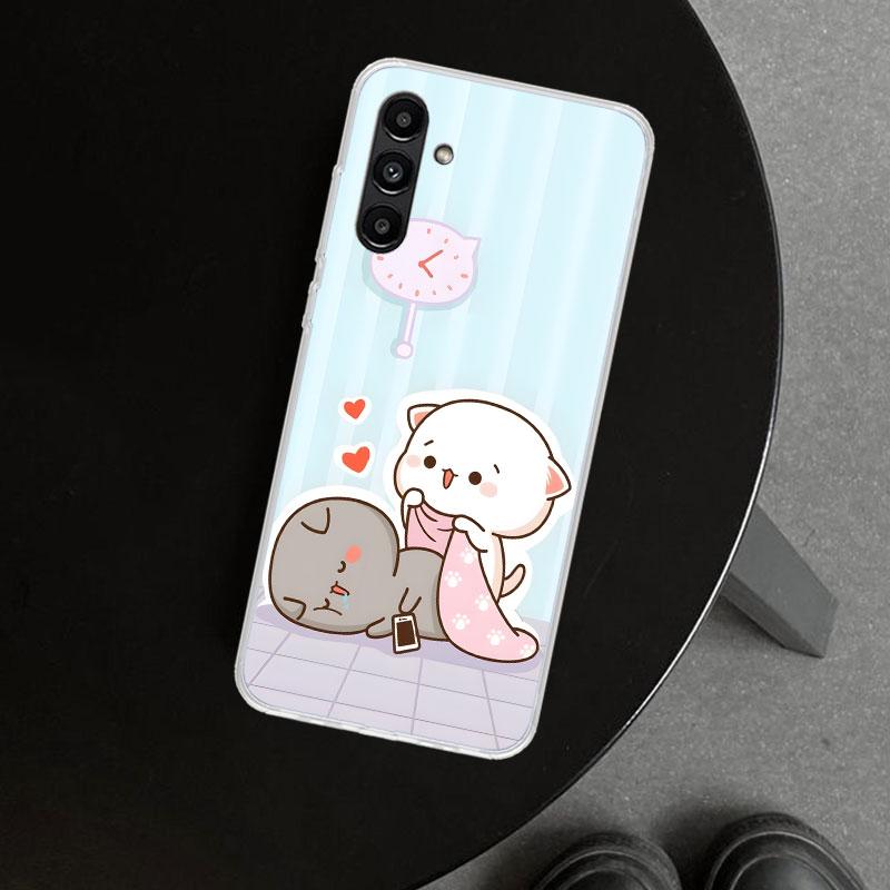 Cute Peach Goma Cat Phone Case Cover for Samsung Galaxy A17 A16 A26 A36 A56 A57 A37 A15 A25 A35 A55 A14 A24 A34 A54 A13 A23 A33