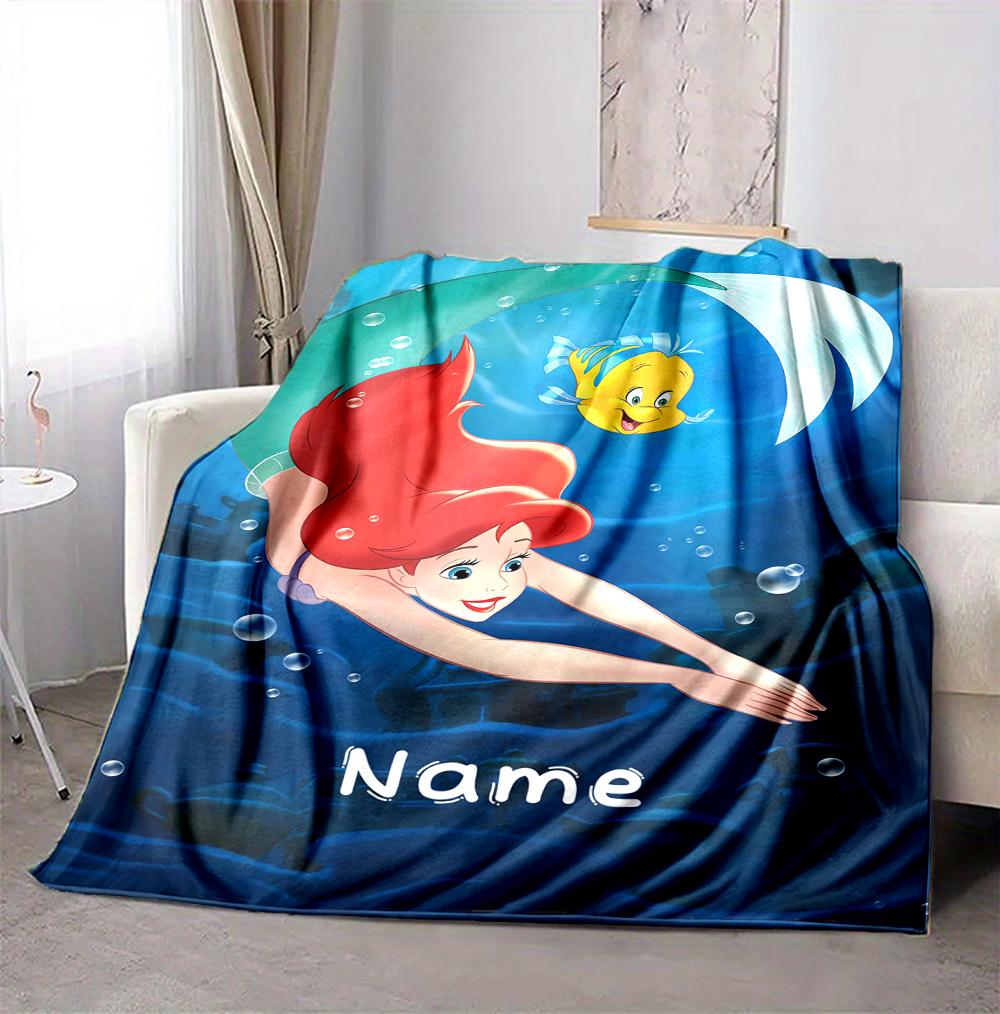 Custom Name Undersea Adventure Flannel Blanket Throw Blanket Soft Warm Sofa Bed Home Decor Unique Gift