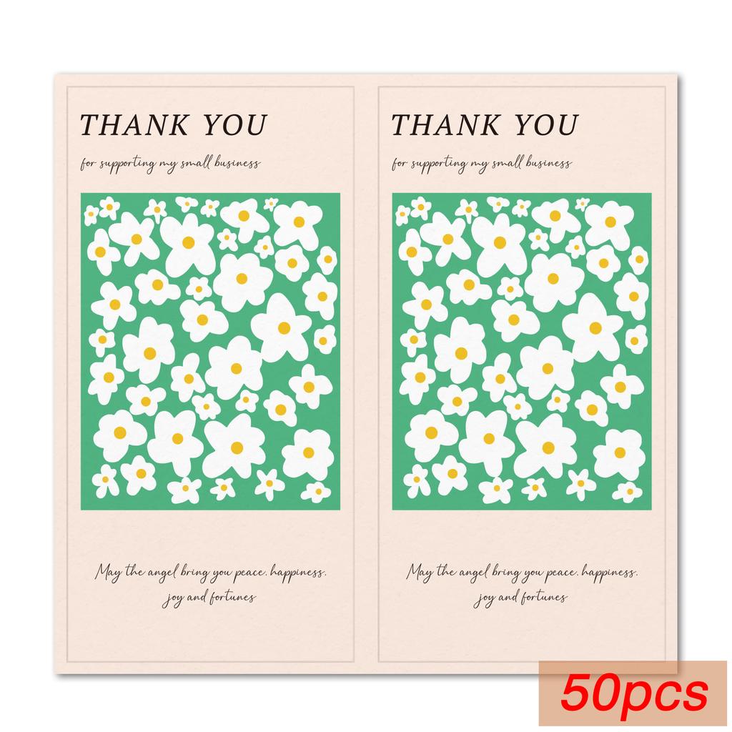 50 Pcs Flower Thank You Stickers Seal Labels For Gift Or Commodity Decor Stickers Small Business Packaging Sealing Stickers