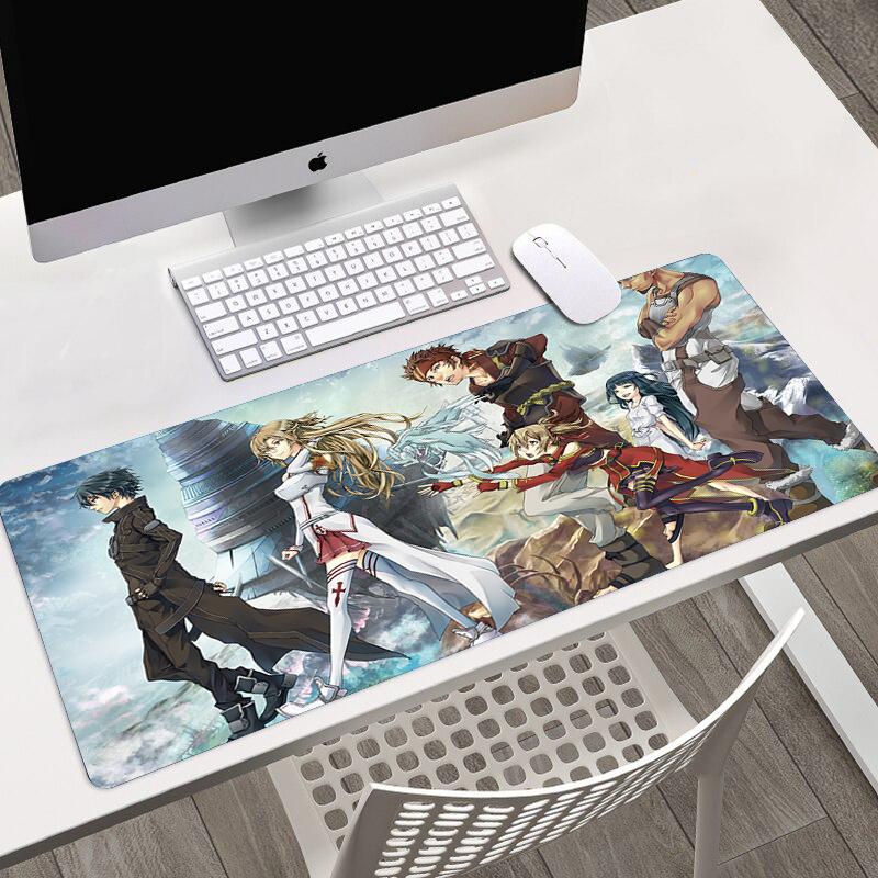 Anime Sword Art Online SAO HD Printing Mousepad Computer Lock Edge Keyboard Mat PC Desk Pad Large Mouse Pad Gaming Accessories