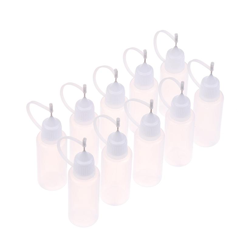 Diy Quilling Tool Empty Needle Tip Glue Bottle With Black Cap Liquid Dropper Containers With Silicone Rings For Crafting