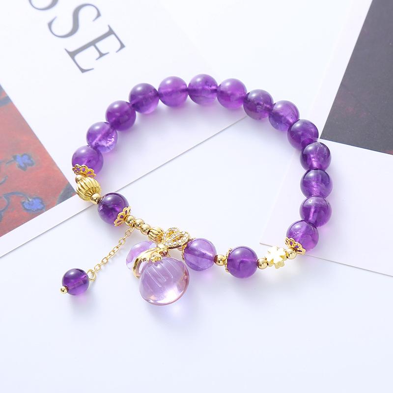Natural Amethyst Bracelet  Bangles Women Fashion Jewelry Accessories Gift