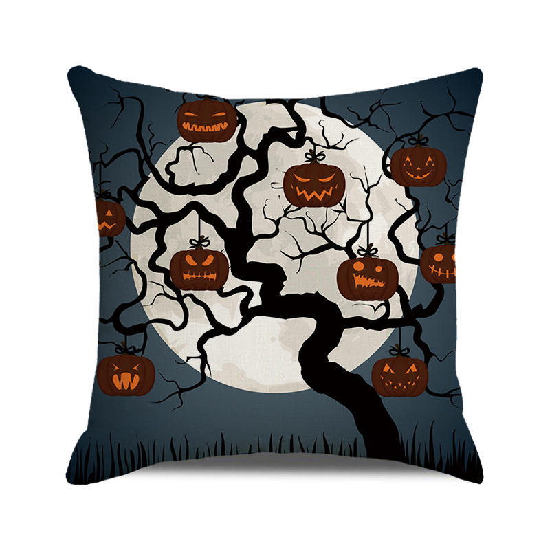 Halloween colorful pumpkin devil Digital printing short plush pillow covers for car sofa office cushion cover home goods