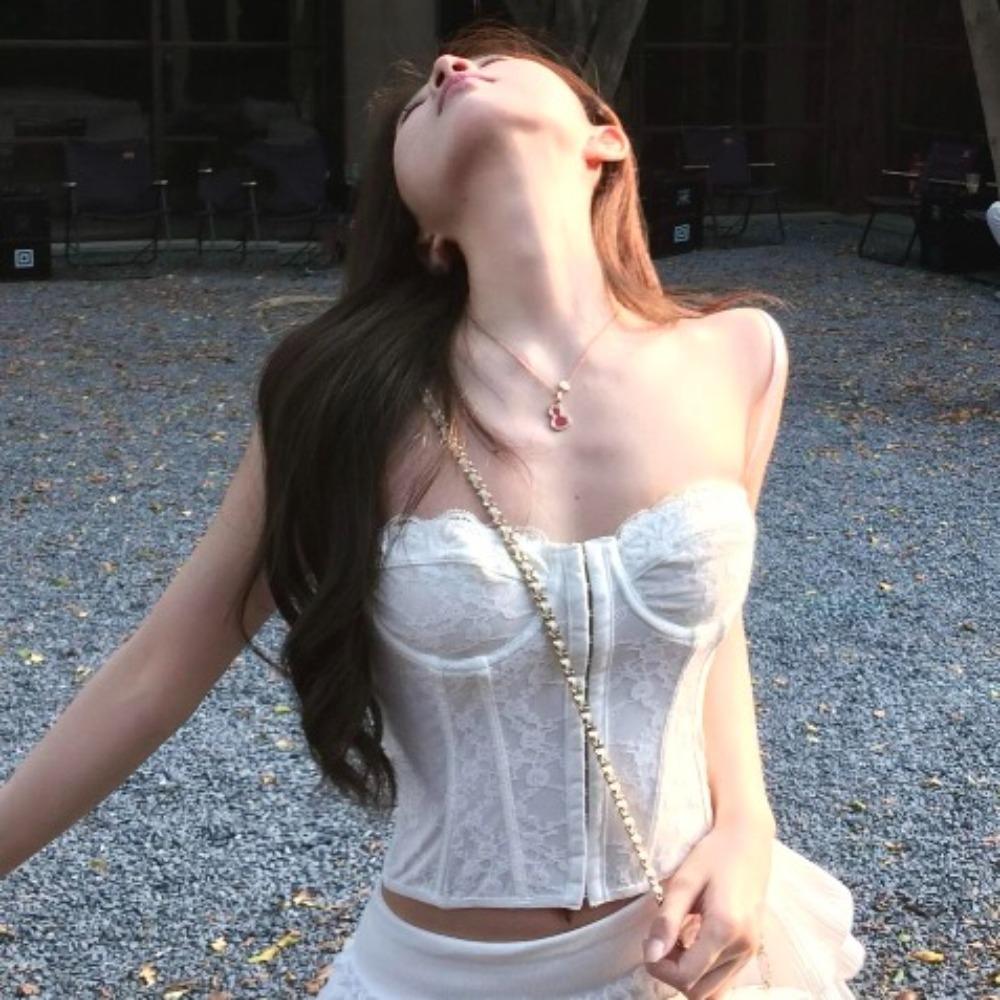 Hollow Lace Camisole Sleeveless Crop Tops Fashion Suspender Vest  Travel