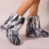 Women Platform Fur Ankle Boots Flats Shoes Winter 2025 New Trend Gladiator Casual Sneaker Fashion Short Plush Warm Botas Mujer