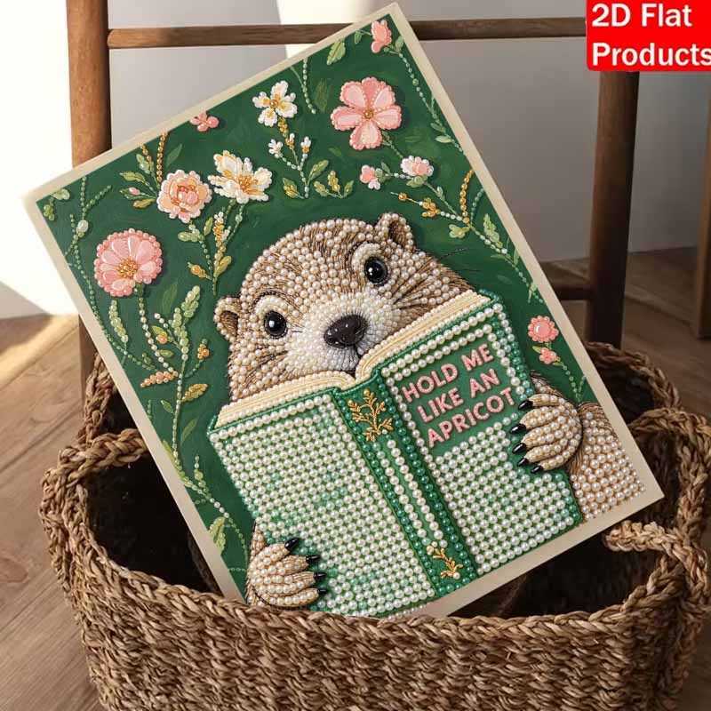 DIY 3D Pearl Diamond Painting Art Set Home Decor Cute Animal Reading Book Floral Art Set Wall Art