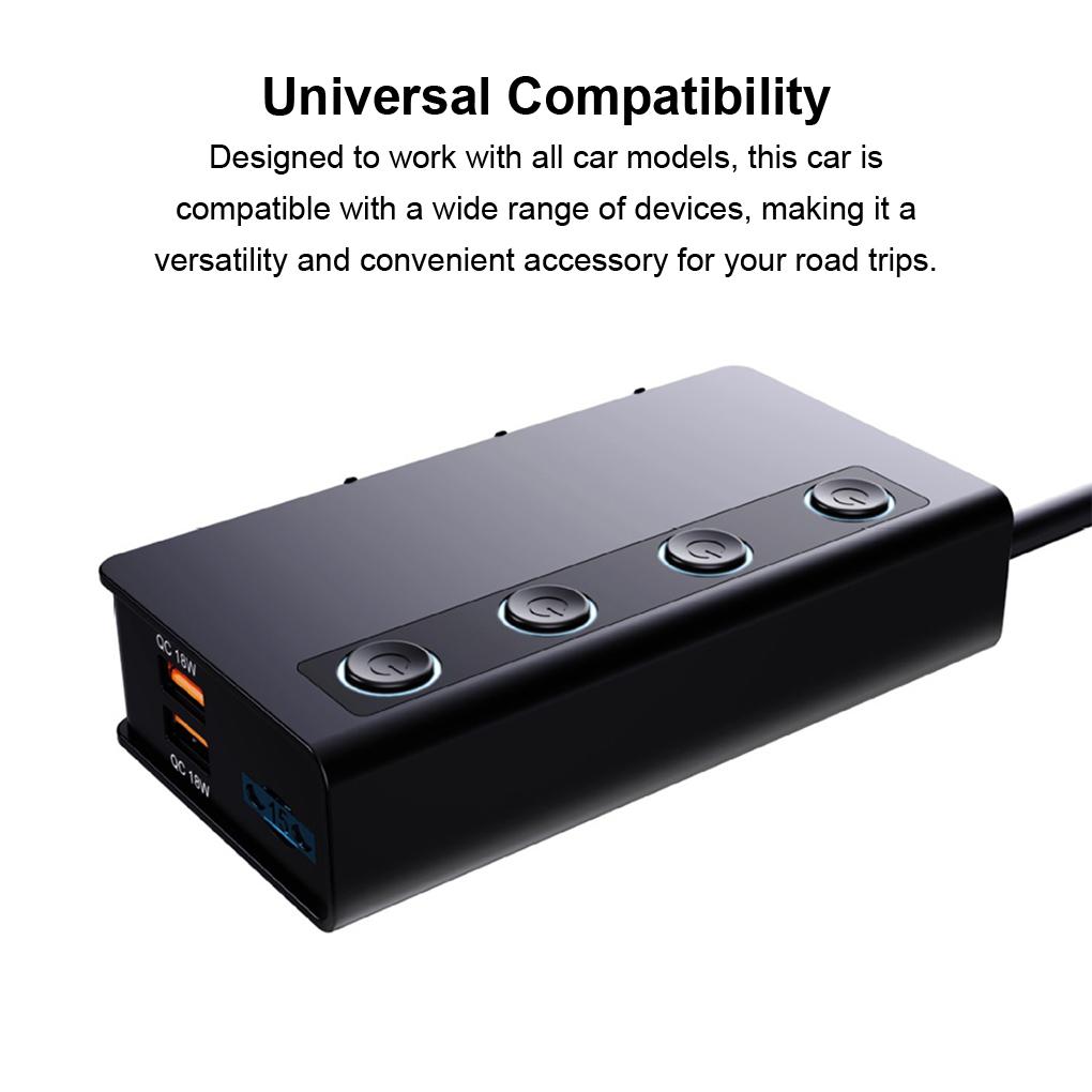 Car Cigarette Lighter Adapter New 3-Socket 3.1A Charger Charger USB Car USB+QC3.0+PD65w Accessories Port USB 18W