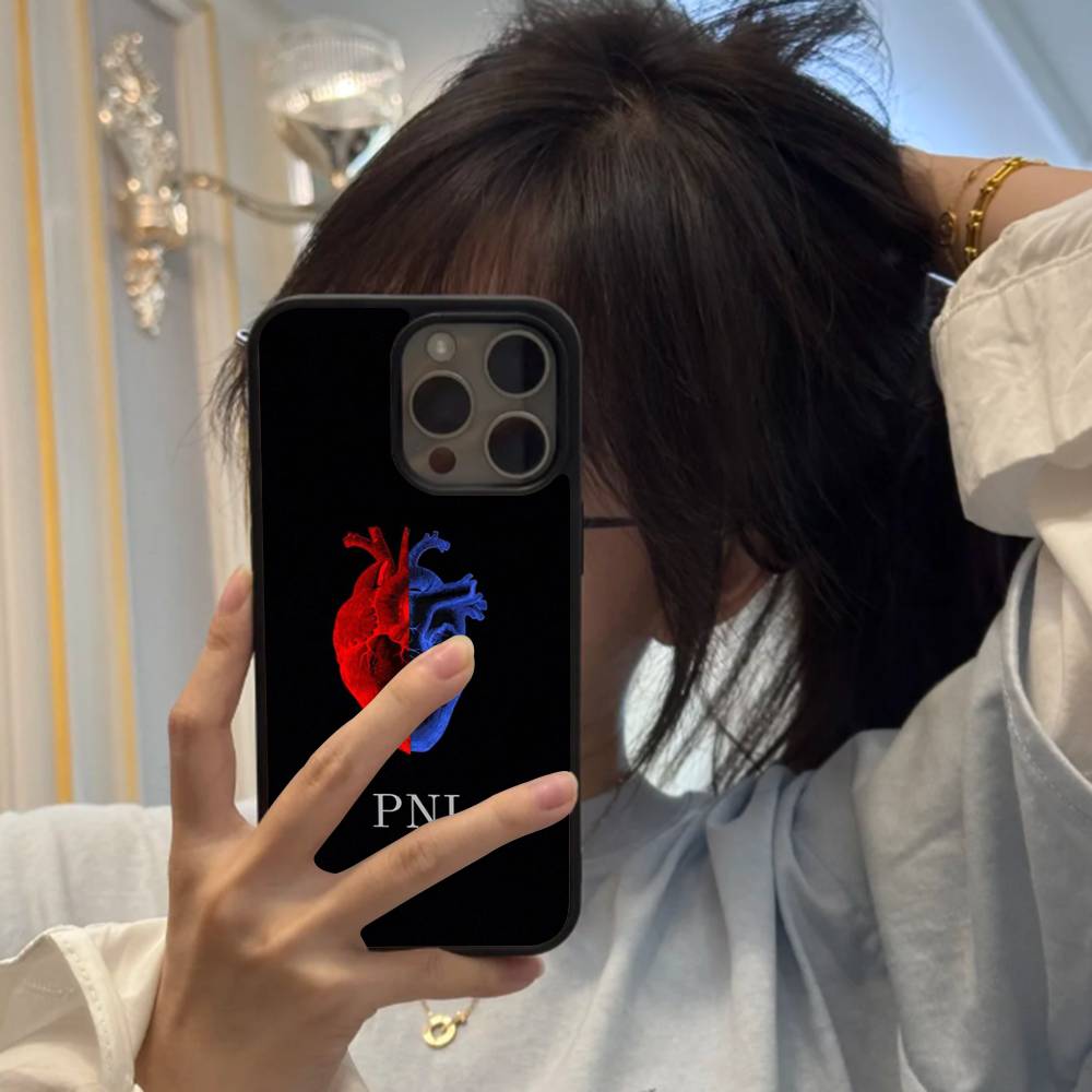 Hip Hop PNL QLF Rapper Fashion Black Silicone Hard Plastic Phone Case For Iphone 17 Air 16 15 14 13 12 11 Pro Max PC+TPU Case