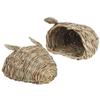 Straw Braid Rabbit Head Shape Chinchilla Hamster Hedgehog Grass Warm House Nest