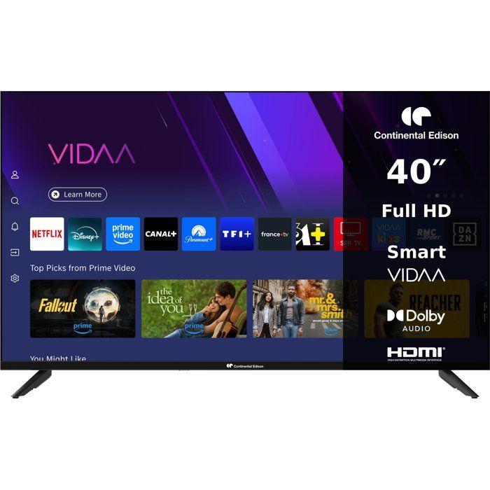 TV LED - CONTINENTAL EDISON - CELED40SVFHD25B6 - FHD 40“ (101 Cm) - SMART VIDAA - 3xHDMI, 2xUSB - Black