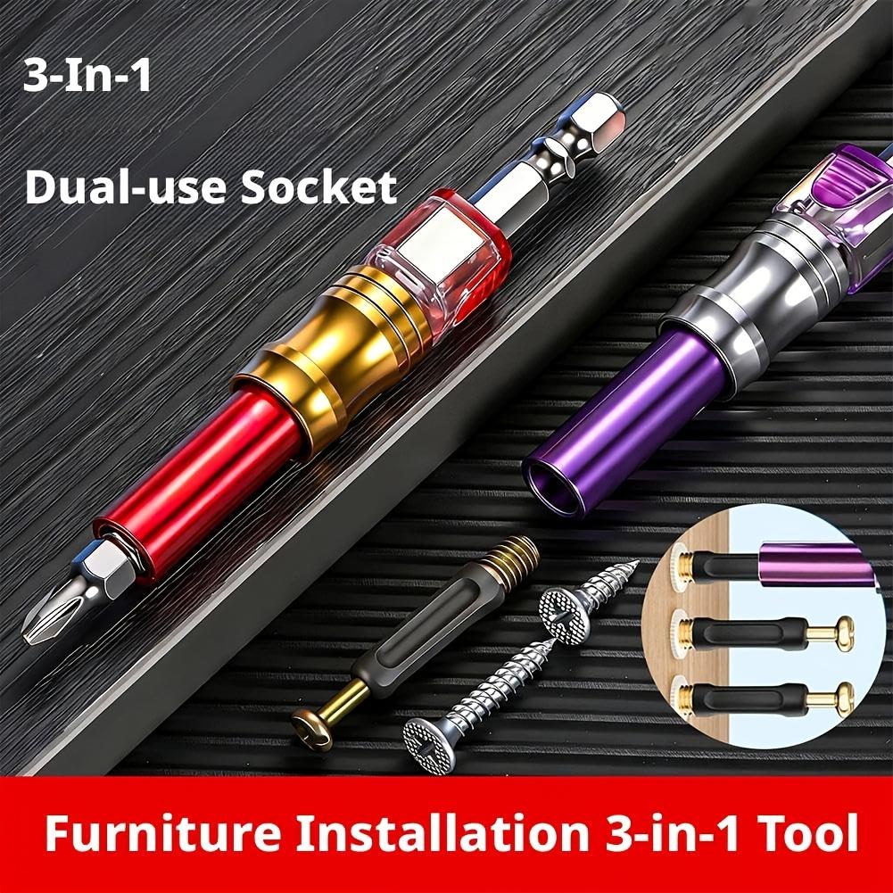 Magnetic Screwdriver Bit Holder with Depth Adjustment and Hexagonal Shank, Quick-Change Drill Adapter for Woodworking, Carpenter