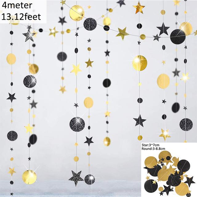 4m 13ft Třpytivý papír Banner Happy Birthday Party Dekorace První 1. Děti Chlapec Dívka Dospělý Rose Gold Garland Svatba Miminko