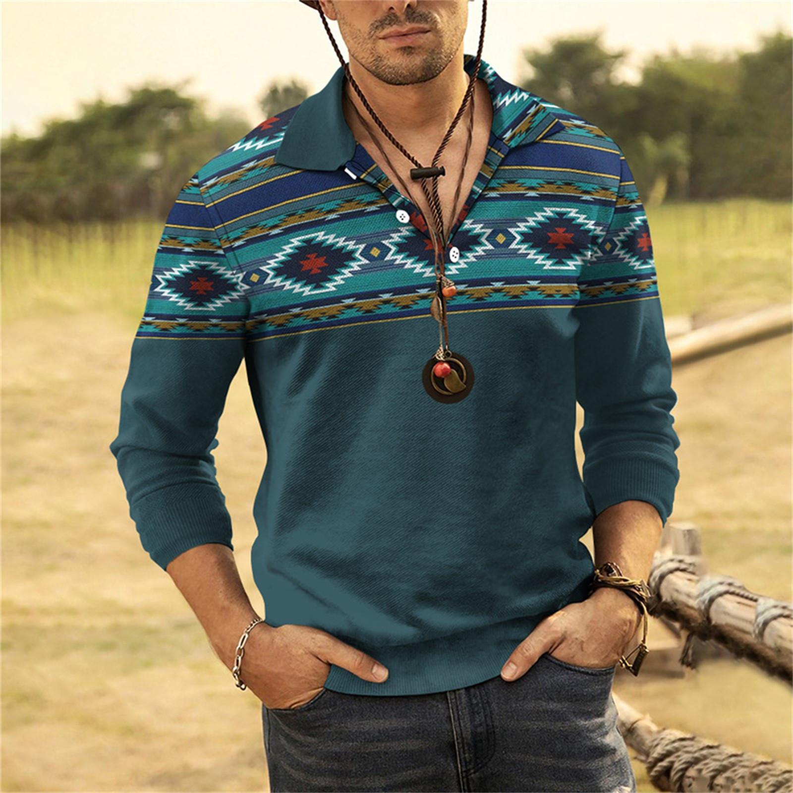 

Мужская рубашка с длинным рукавом с лацканами и повседневным принтом 3D, свободная спортивная рубашка с лацканами M