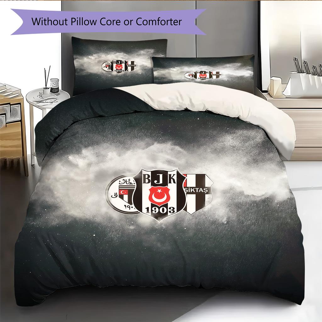 BJK Pattern Bedding Quilt Set Home Decoration Gift (1 * duvet cover + 2 * pillowcase without core)