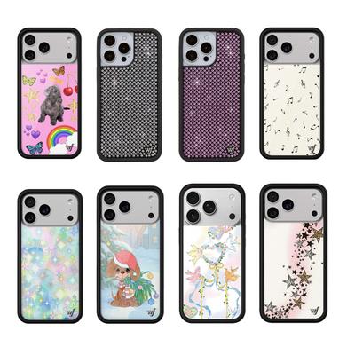 Wildflower 2025 Nieuwe Kersen puppy Telefoonhoesje Flash Diamant Voor iPhone 17 Pro Max 12 13 14 15 plus 16 Pro Cover 3D WF Cartoon Hoesje